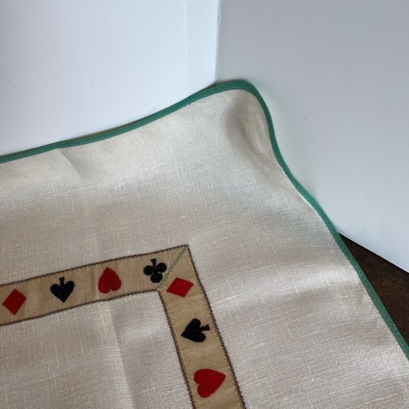 Vintage Card Themed Linen Tablecloth for a Card-Table - Picture 2 of 15